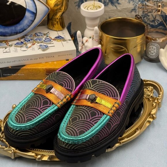 🆕 KURT GEIGER LONDON 🧿 NWOB Patterned Southbank Loafers Sz EU 37 US 7 - Picture 11 of 15